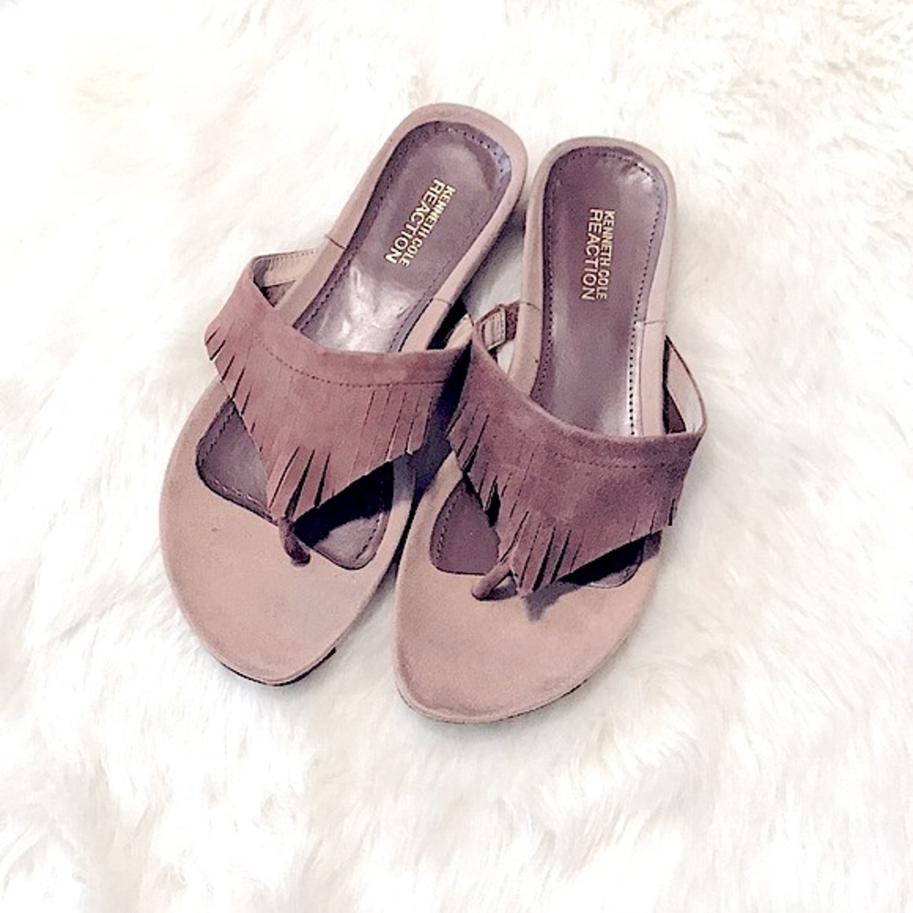 🆕BOHO🪶Kenneth Cole’s Comfy Suede Fringe Sandals - Picture 2 of 16